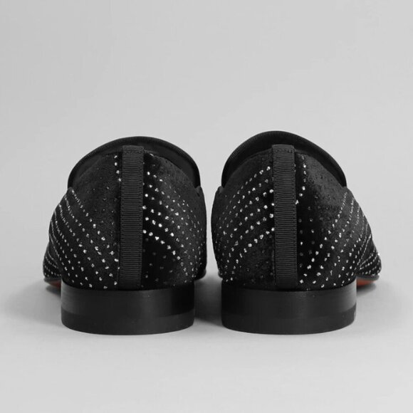 Christian Louboutin Dandy Chick Orlato Flat VelvetLoafer Shoe with Crystal Inlay - Picture 5 of 16